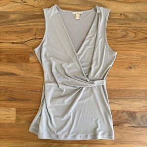 Banana Republic Light Gray Wrap Blouse
